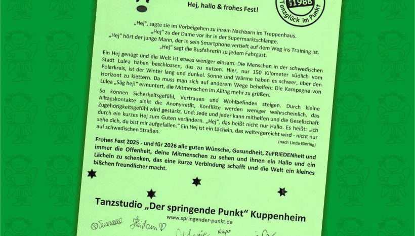 15.12.25@Pünktler: Weihnachts-Brief/Wünsche/Ferien | Ausblick ZuschauerWoche 2026 u.a.